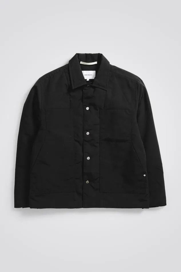 Men Norse Projects Outerwear Pelle Waxed Nylon Insulated Jacket Black