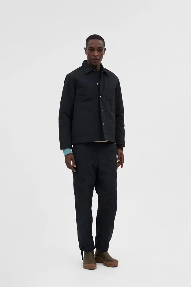 Men Norse Projects Outerwear Pelle Waxed Nylon Insulated Jacket Black