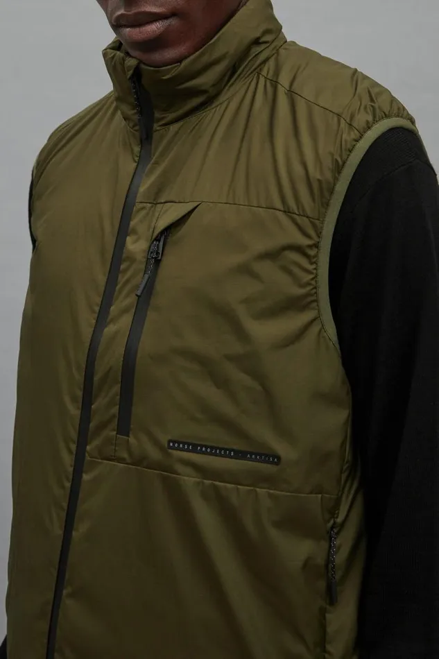 Men Norse Projects Outerwear Pertex Quantum Midlayer Vest Army Green