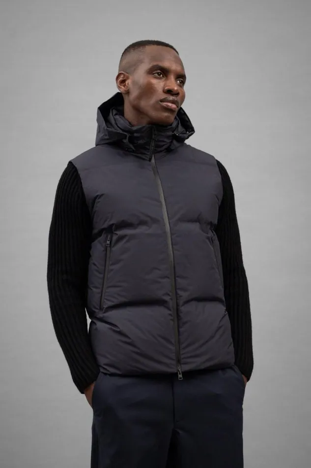 Men Norse Projects Outerwear Pertex Shield Hooded Down Gilet Dark Navy