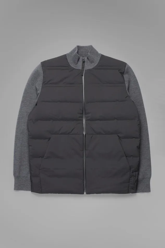 Men Norse Projects Outerwear Pertex Shield Hybrid Knit Full Zip Jacket Black