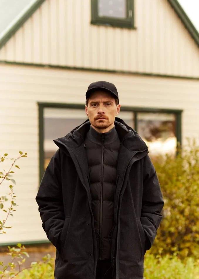 Men Norse Projects Outerwear Pertex Shield Hybrid Knit Full Zip Jacket Black