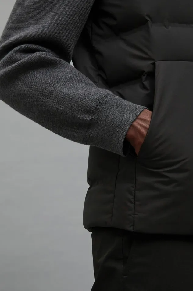 Men Norse Projects Outerwear Pertex Shield Hybrid Knit Full Zip Jacket Black