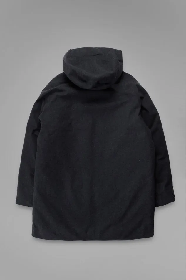 Men Norse Projects Outerwear Rokkvi 60 GoreTex Wool Down Jacket Charcoal Melange