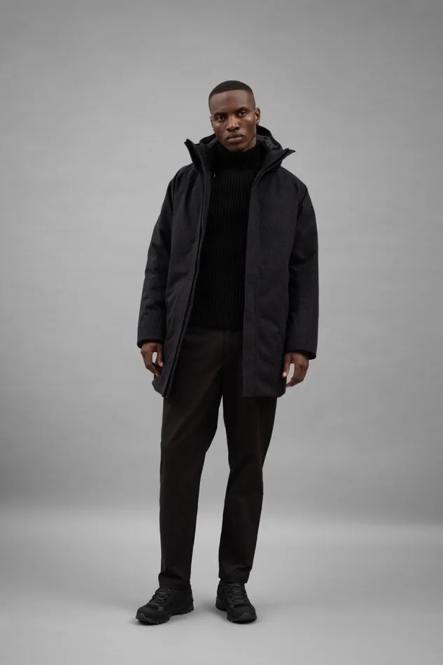 Men Norse Projects Outerwear Rokkvi 60 GoreTex Wool Down Jacket Charcoal Melange