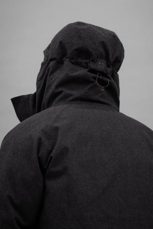 Men Norse Projects Outerwear Rokkvi 60 GoreTex Wool Down Jacket Charcoal Melange