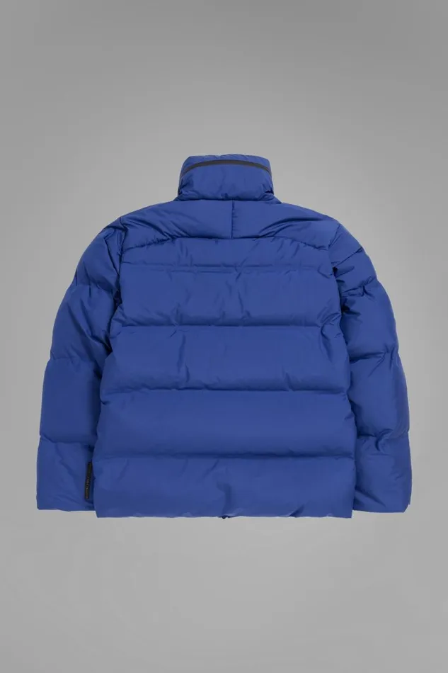 Men Norse Projects Outerwear Stand Collar Short Down Jacket Pertex Shield Cobalt Blue
