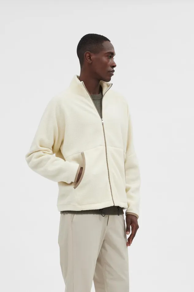 Men Norse Projects Outerwear Tycho Fleece Full Zip Jacket Ecru