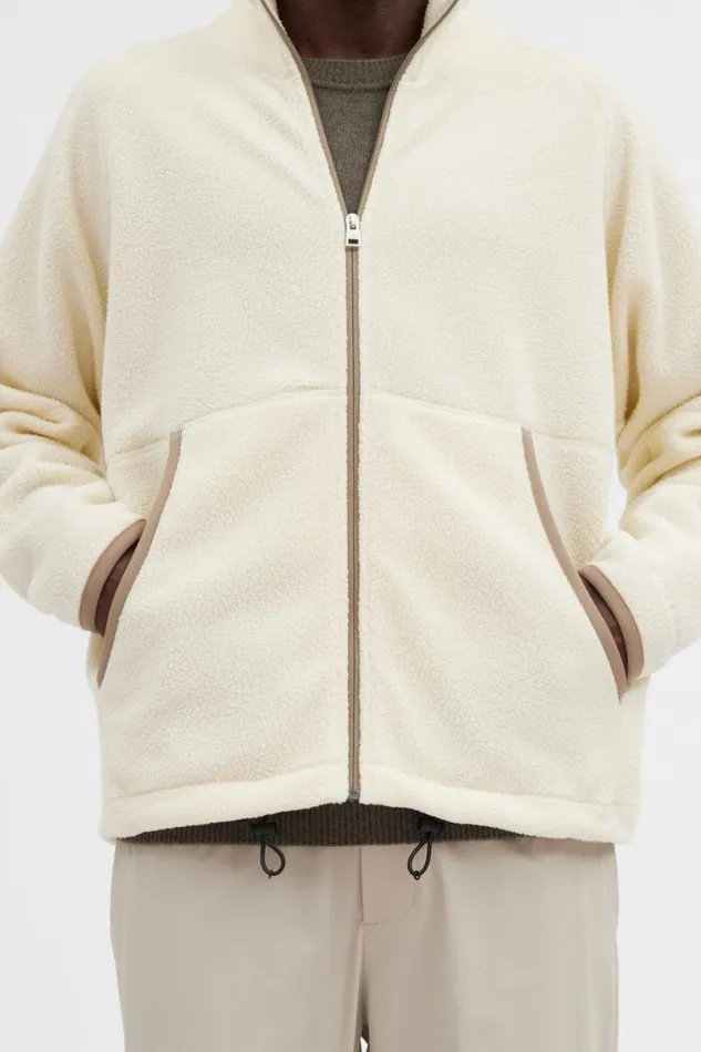 Men Norse Projects Outerwear Tycho Fleece Full Zip Jacket Ecru