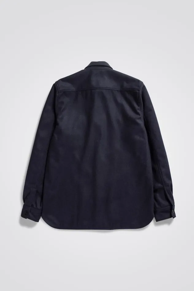 Men Norse Projects Overshirts Silas Wool Dark Navy
