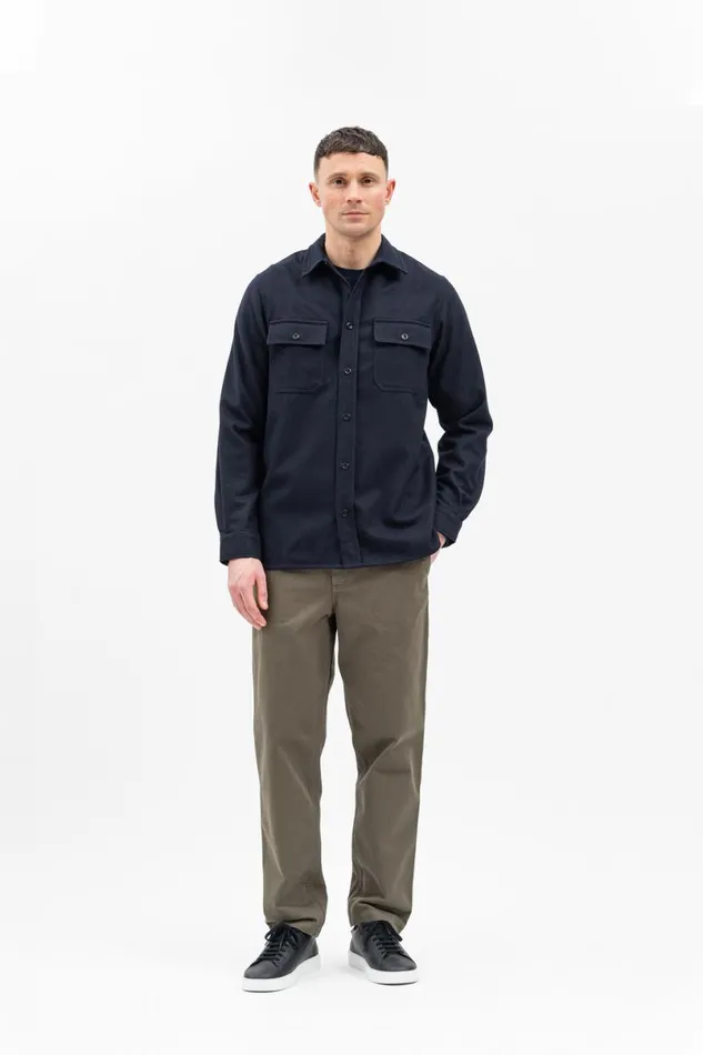 Men Norse Projects Overshirts Silas Wool Dark Navy