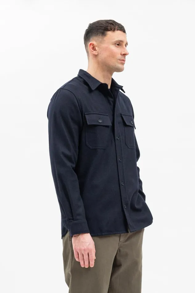 Men Norse Projects Overshirts Silas Wool Dark Navy