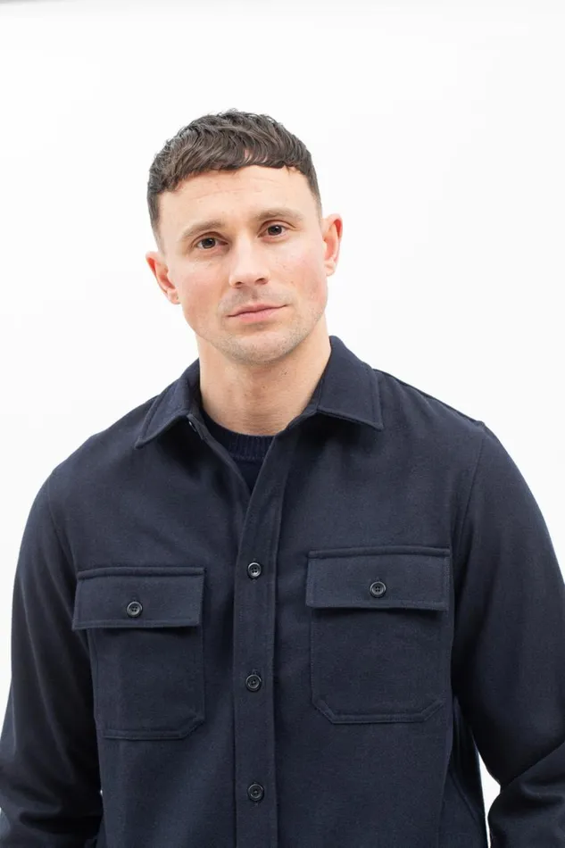 Men Norse Projects Overshirts Silas Wool Dark Navy