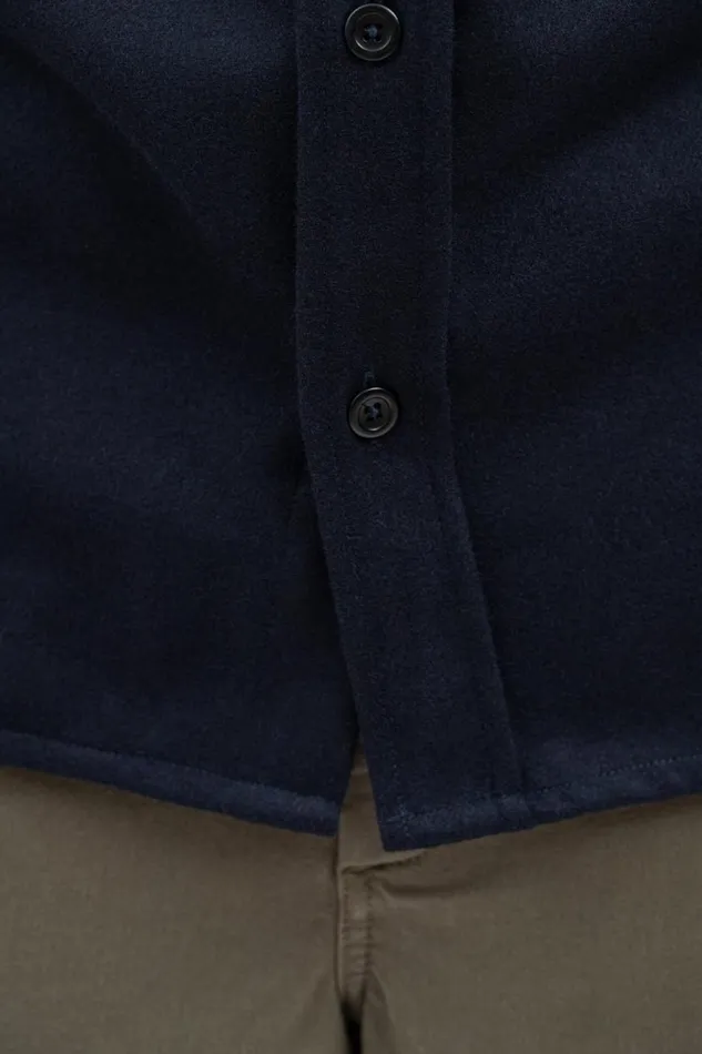 Men Norse Projects Overshirts Silas Wool Dark Navy