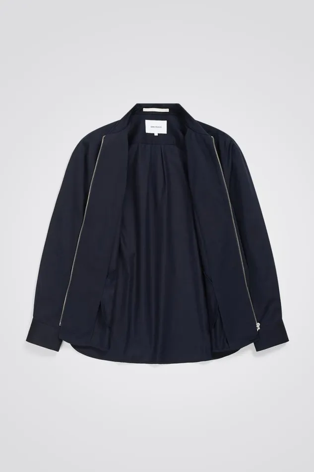 Men Norse Projects Overshirts Ulrik Gabardine Overshirt Dark Navy