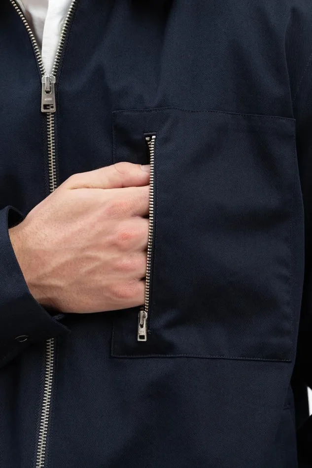 Men Norse Projects Overshirts Ulrik Gabardine Overshirt Dark Navy
