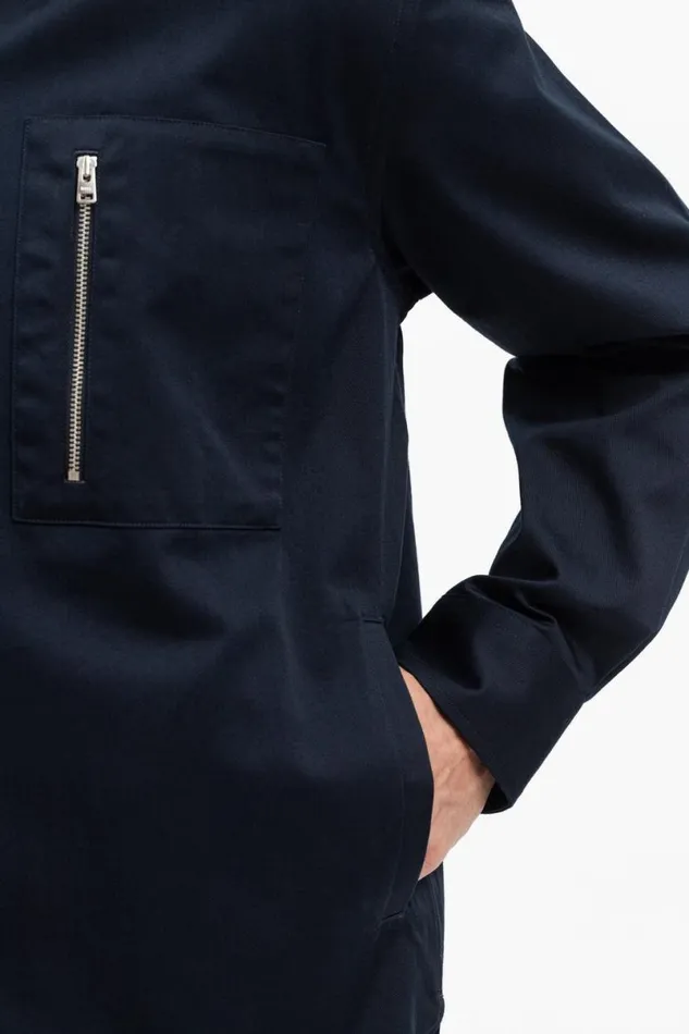 Men Norse Projects Overshirts Ulrik Gabardine Overshirt Dark Navy