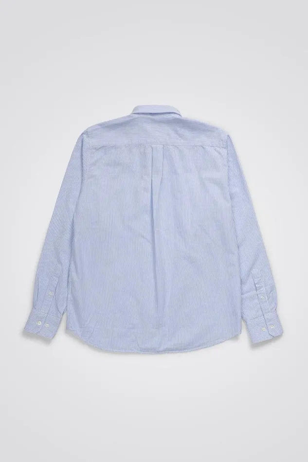 Men Norse Projects Shirting Algot Oxford Monogram Shirt Blue Stripe