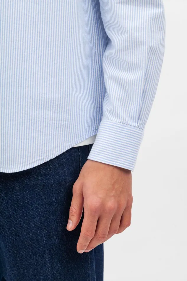 Men Norse Projects Shirting Algot Oxford Monogram Shirt Blue Stripe