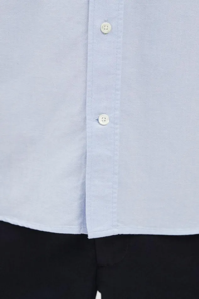 Men Norse Projects Shirting Algot Oxford Monogram Shirt Pale Blue