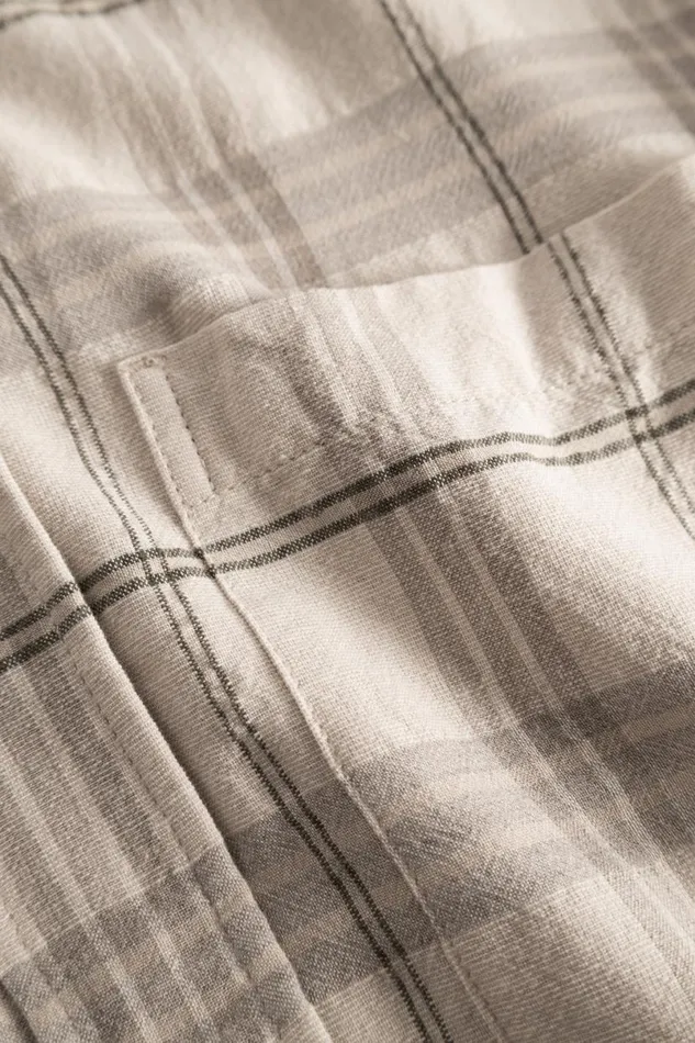Men Norse Projects Shirting Algot Relaxed Textured Check Shirt Oatmeal