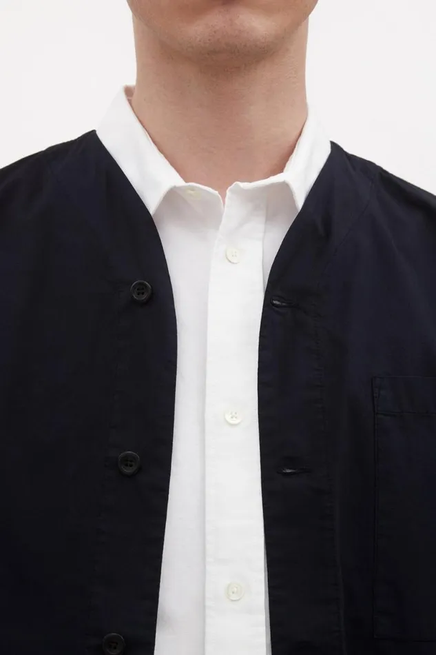 Men Norse Projects Shirting Erwin Typewriter SS Shirt Dark Navy