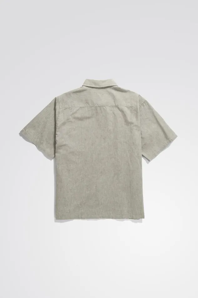 Men Norse Projects Shirting Ivan Relaxed Cotton Linen SS Shirt Ivy Green