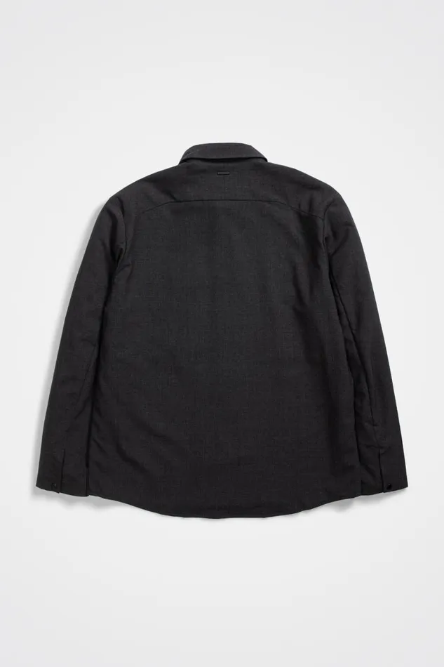 Men Norse Projects Shirting Jens Cordura Tech Wool Overshirt Charcoal Melange