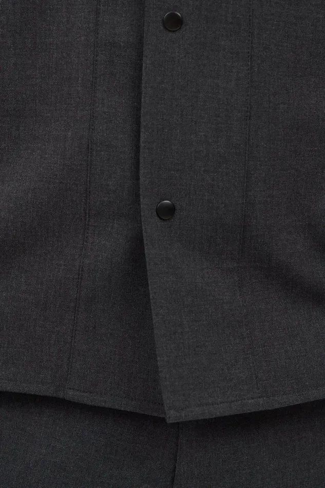 Men Norse Projects Shirting Jens Cordura Tech Wool Overshirt Charcoal Melange