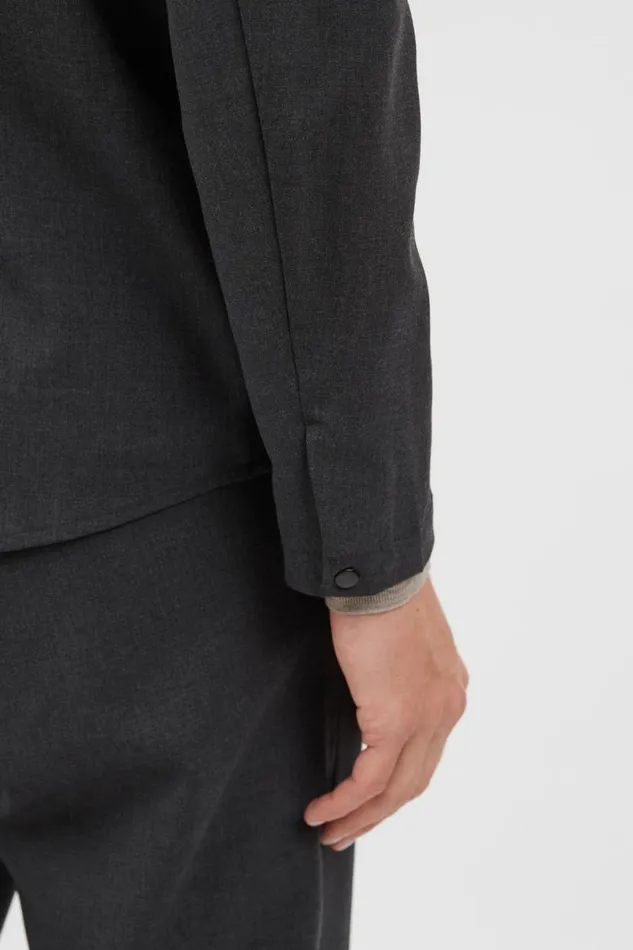 Men Norse Projects Shirting Jens Cordura Tech Wool Overshirt Charcoal Melange