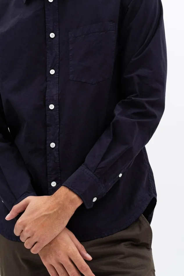 Men Norse Projects Shirting Osvald Tencel Dark Navy