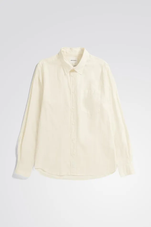 Men Norse Projects Shirting Osvald Tencel Enamel White