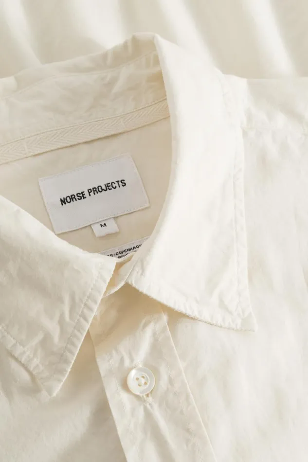 Men Norse Projects Shirting Osvald Tencel Enamel White