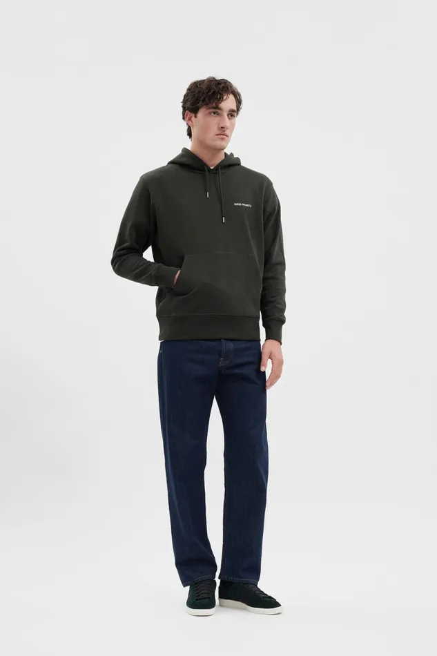 Men Norse Projects Sweatshirts Arne Logo Hoodie Beech Green