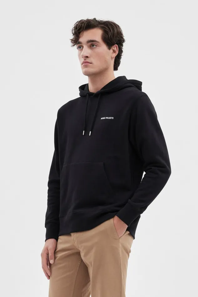 Men Norse Projects Sweatshirts Arne Logo Hoodie Black