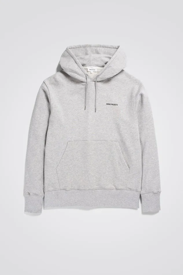 Men Norse Projects Sweatshirts Arne Logo Hoodie Light Grey Melange