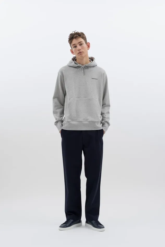 Men Norse Projects Sweatshirts Arne Logo Hoodie Light Grey Melange