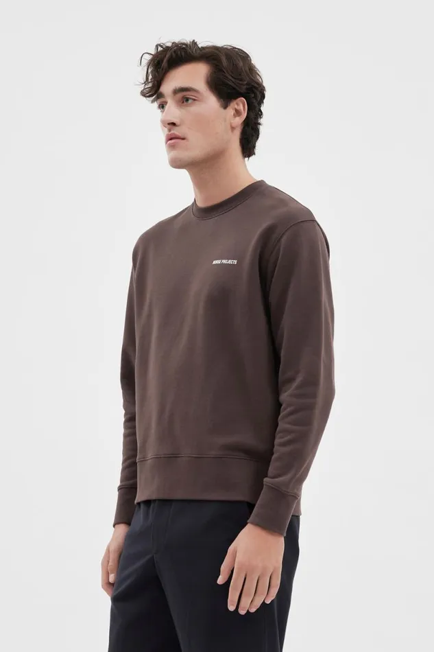 Men Norse Projects Sweatshirts Arne Logo Sweat Heathland Brown