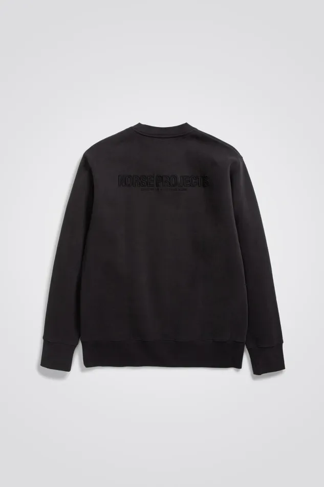 Men Norse Projects Sweatshirts Arne Relaxed Fleece N Logo Sweatshirt Black