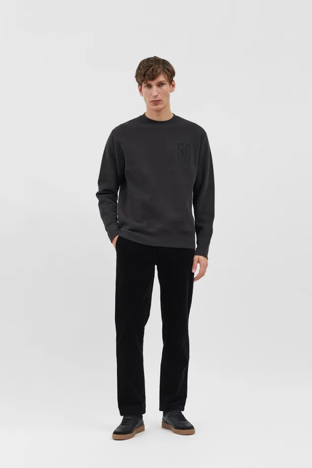 Men Norse Projects Sweatshirts Arne Relaxed Fleece N Logo Sweatshirt Black