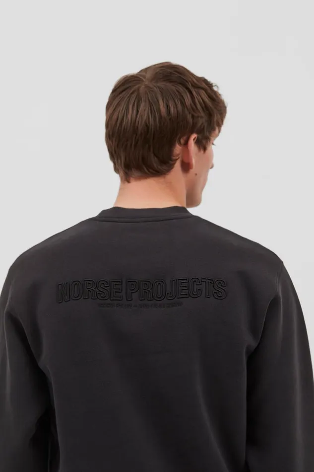 Men Norse Projects Sweatshirts Arne Relaxed Fleece N Logo Sweatshirt Black