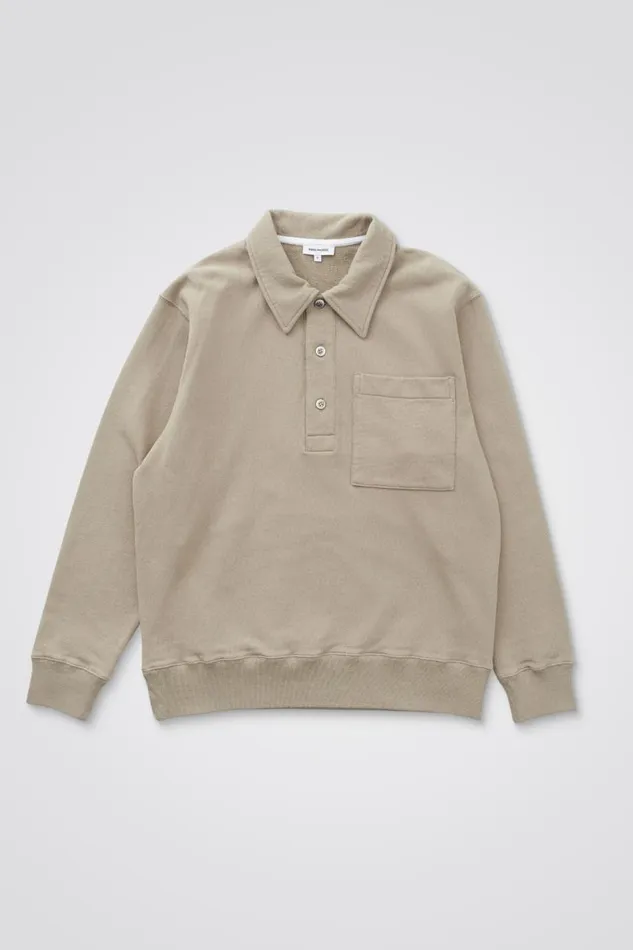 Men Norse Projects Sweatshirts Fraser Relaxed Tab Series LS Polo Sand
