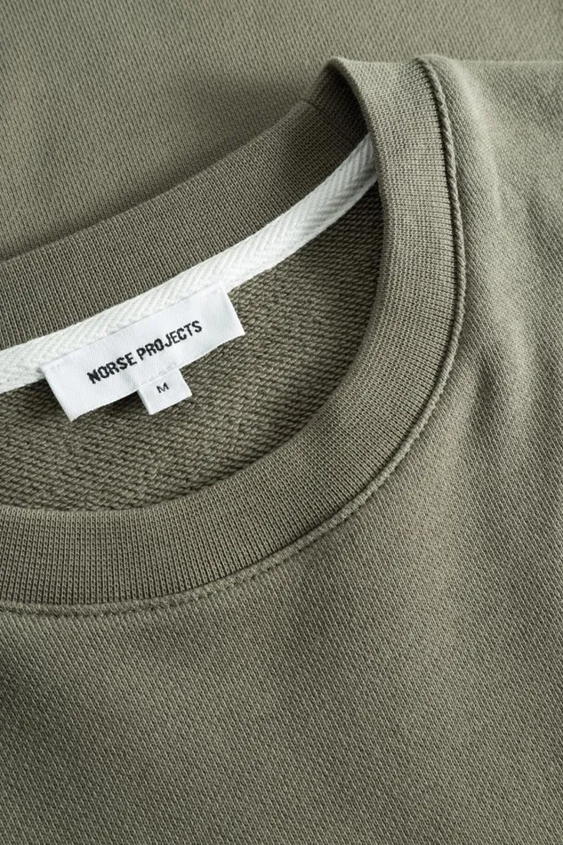 Men Norse Projects Sweatshirts Vagn Classic Crew Sediment Green