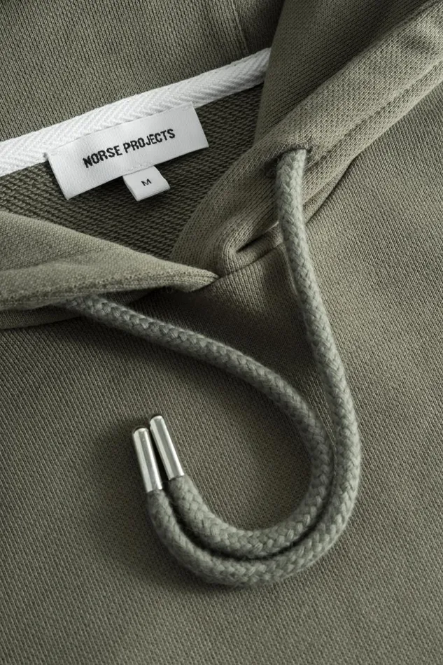 Men Norse Projects Sweatshirts Vagn Classic Hoodie Sediment Green