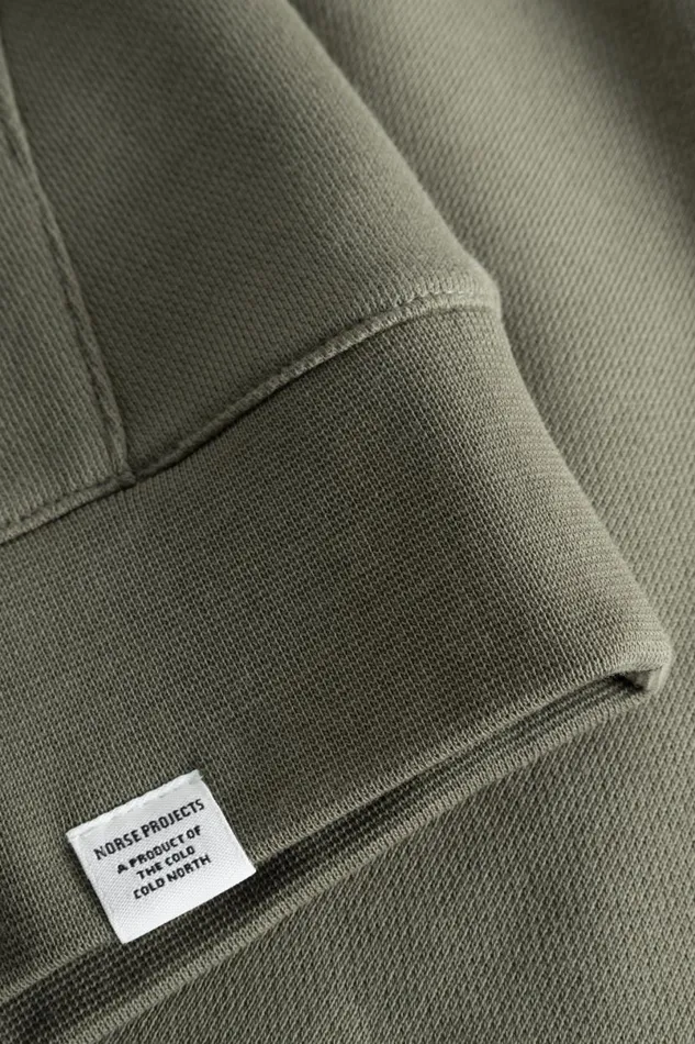 Men Norse Projects Sweatshirts Vagn Classic Hoodie Sediment Green