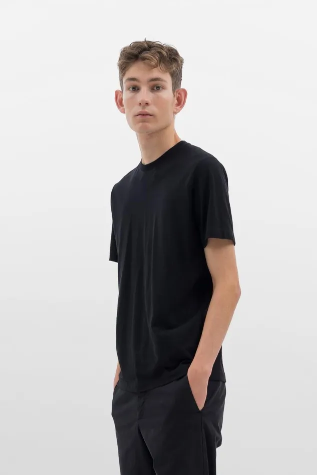 Men Norse Projects TShirts Cotton Crpe Tshirt Black