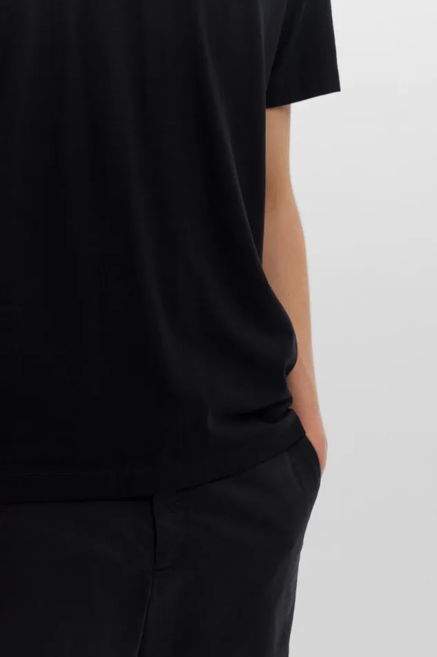 Men Norse Projects TShirts Cotton Crpe Tshirt Black