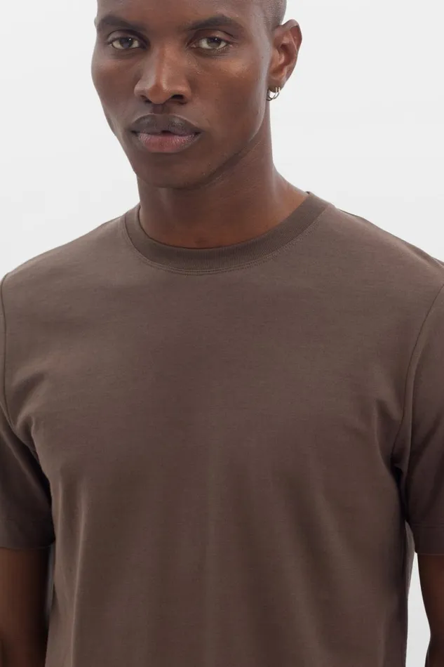 Men Norse Projects TShirts Cotton Crpe Tshirt Taupe