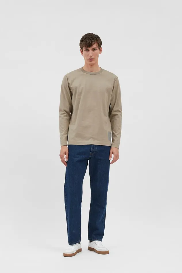 Men Norse Projects TShirts Holger Tab Series Reflective LS Sand