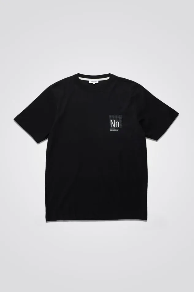 Men Norse Projects TShirts Jakob Interlock Nn Print TShirt Black